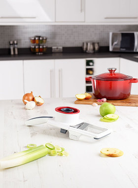 瑞士zyliss不锈钢厨房多功刨片器刨丝器四合一手持蔬菜切片擦丝器