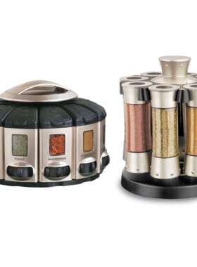 美国进口 KitchenArt 可旋转调料架密封罐调料瓶厨房储物罐套装