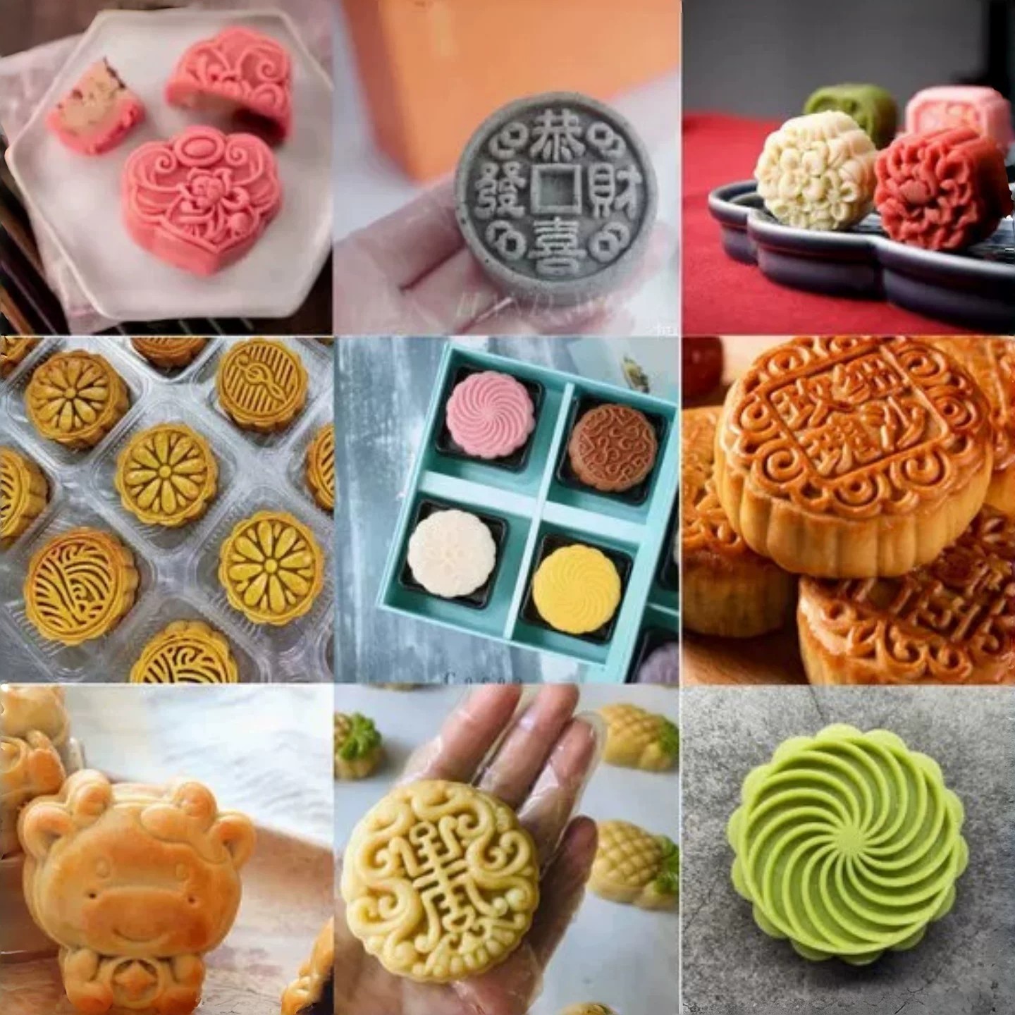 中秋广式2026月饼模具新款手压式按压模具定制荷花莲花九瓣绿豆