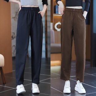 时尚弯刀裤女2025秋季新款高腰垂感小个子今年流行休闲直筒山本裤