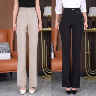 2025夏季新款高腰微喇裤女薄款九分天丝垂感休闲裤透气轻薄喇叭裤