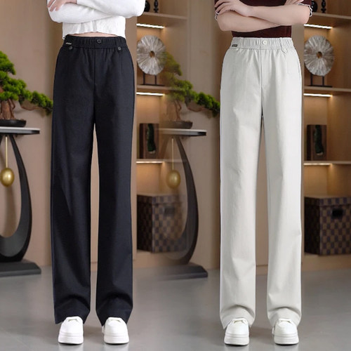 窄版阔腿裤女2026秋季新款高腰垂感直筒裤显瘦抗皱百搭休闲九分裤