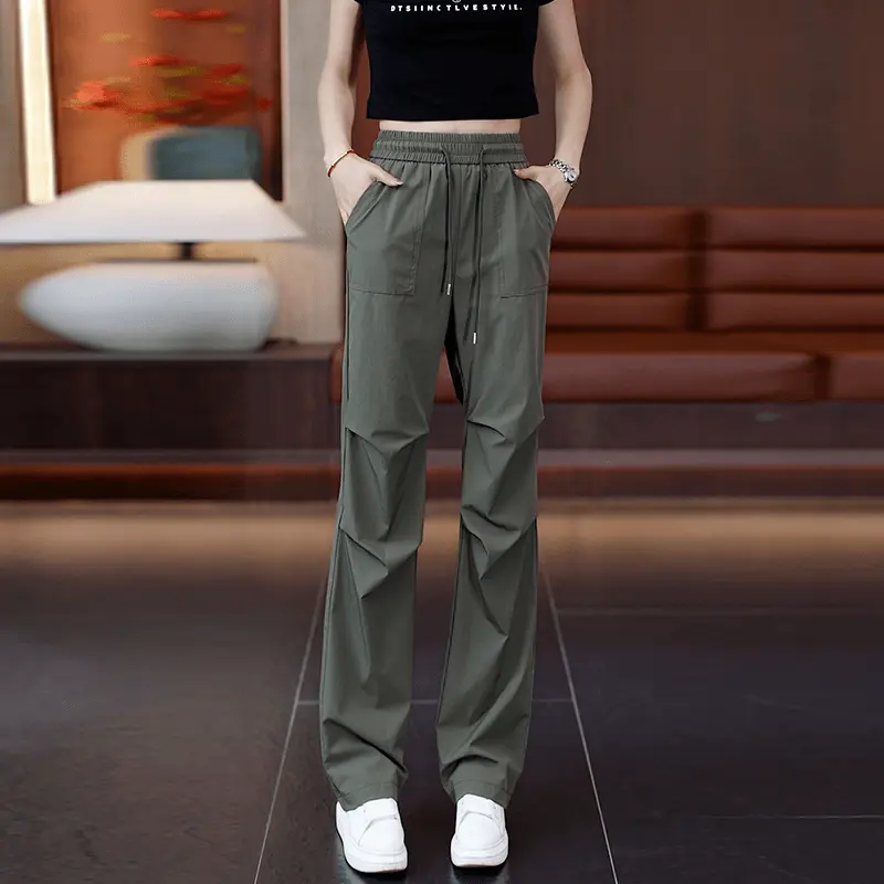 冰丝速干美式工装裤子女2026新款夏季薄款时尚宽松显瘦休闲运动裤
