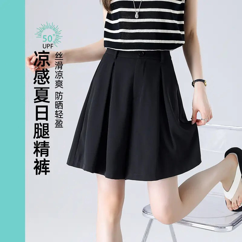 冰感A字西装短裤女夏季新款高腰图片
