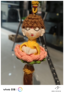 佛陀车载挂件(手工编织车载摆件成品成品)针织精品钩织挂件小佛陀