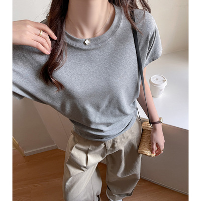 夏季宽松蝙蝠袖凉感短袖T恤女