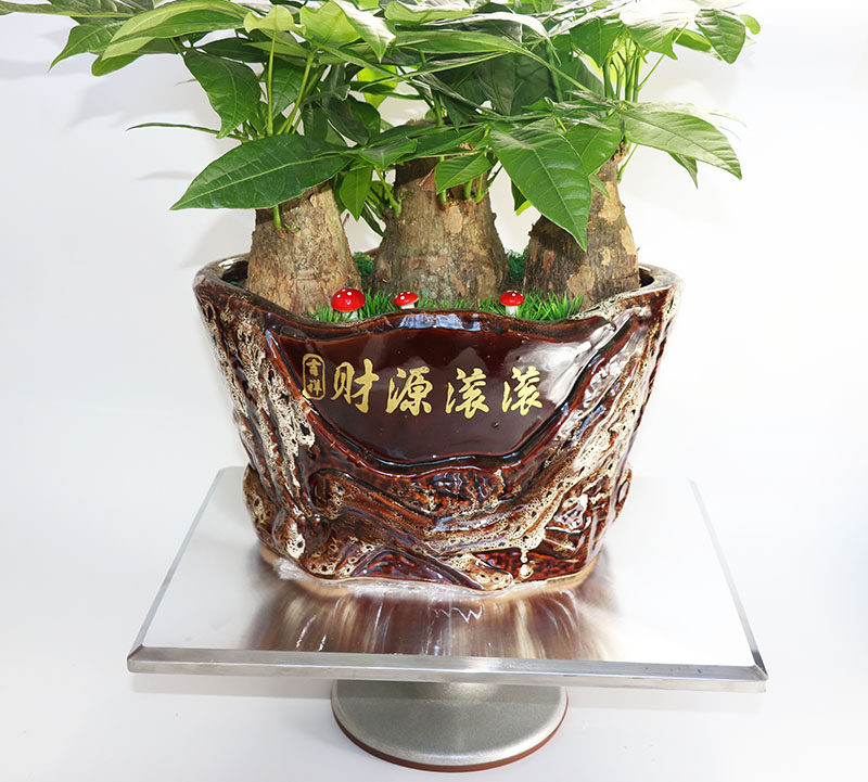 长方形盆景转盘旋转台树桩制作台手动盆景修剪台 盆景造型台专业