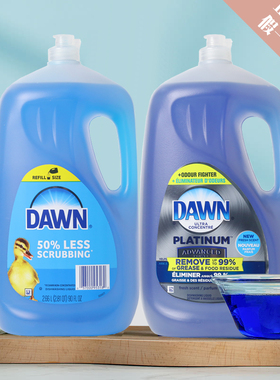 美国进口DAWN宝洁4倍浓缩洗碗洗洁精2.66L果蔬洗宠物安全山姆代购