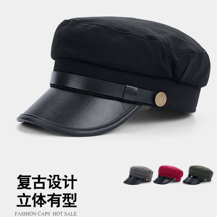 新款实用54五四青年民国学生帽子演出服中山装男女海军帽鸭舌帽拍