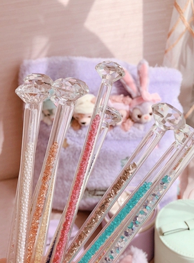 BLINGBLING玻璃搅拌棒人鱼炫彩珍珠白碎石金银钻石镶嵌水晶搅拌棒