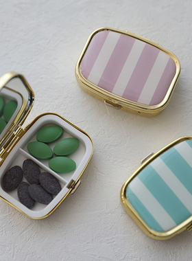 francfranc多用途收纳盒两格假睫毛收纳小药盒内附镜子