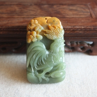 正品岫岩玉石河磨玉吊坠和田玉籽料生肖鸡玉佩挂件手把件特价包邮