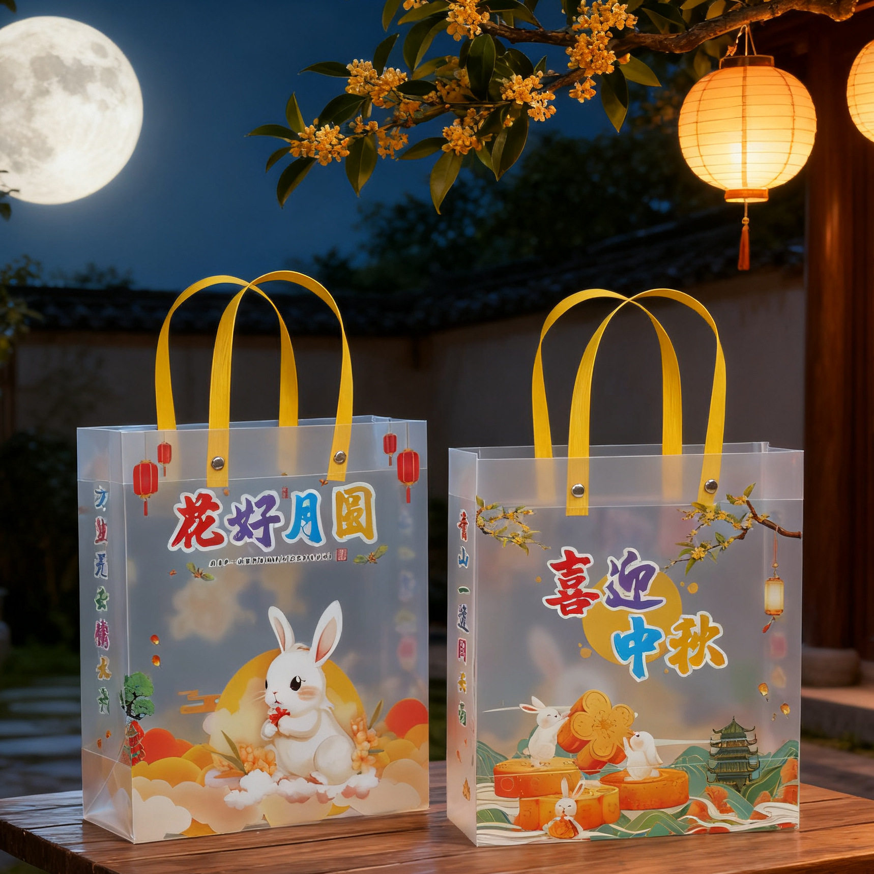 中秋礼品手提袋月饼包装盒零食pp塑料透明磨砂礼物伴手礼袋子新款,包装,中秋礼品包装,淘宝优惠券,粉丝福利购,淘宝优惠卷