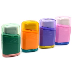 TAIHAO长方形卷笔刀学生文具橡皮双孔铅笔削笔器Pencil sharpener