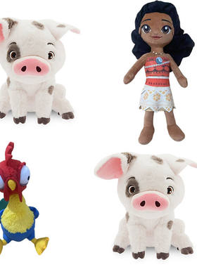 跨境新款moana plush海洋奇缘宠物猪莫阿娜公主憨憨鸡毛绒玩具娃