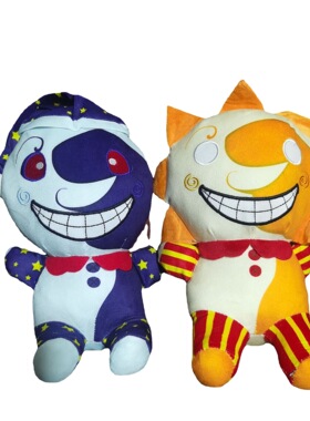 翻转双面太阳公仔sundrop fnaf moondrop 小丑公仔毛绒玩具玩偶