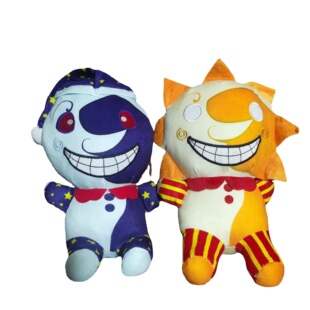 翻转双面太阳公仔sundrop fnaf moondrop 小丑公仔毛绒玩具玩偶