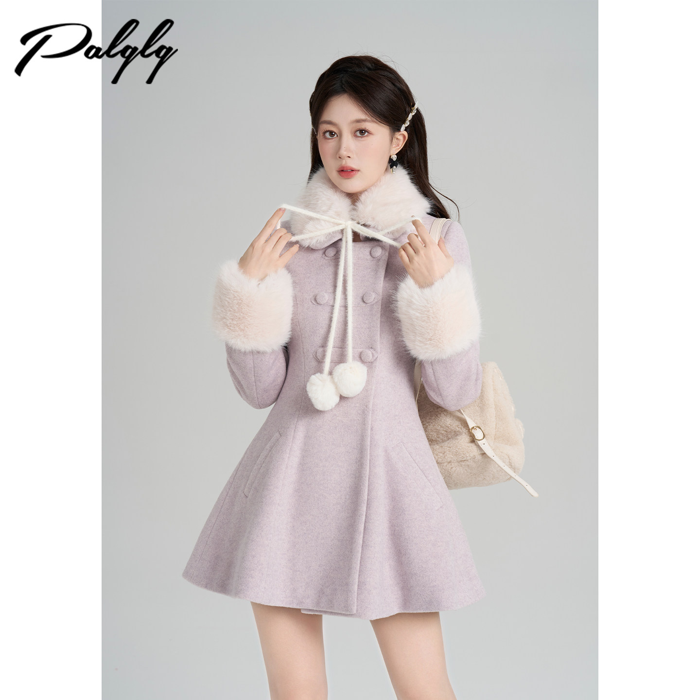 法式小香风紫色毛呢外套女冬季新款富家千金收腰显瘦加厚呢子大衣,女装/女士精品,毛呢外套,淘宝优惠券,粉丝福利购,淘宝优惠卷