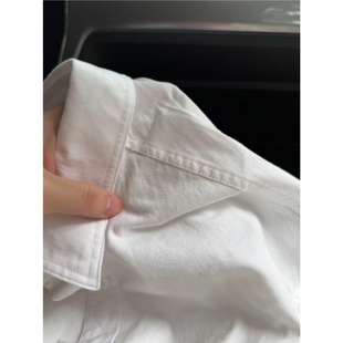 100%棉超显白白色纯棉衬衫女小个子内搭叠穿宽松百搭显瘦衬衣外搭