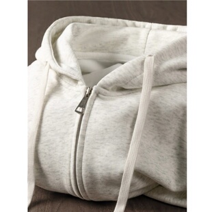 100%纯棉重磅600g高克重灰色外套简约纯色基础开衫 连帽加绒加厚