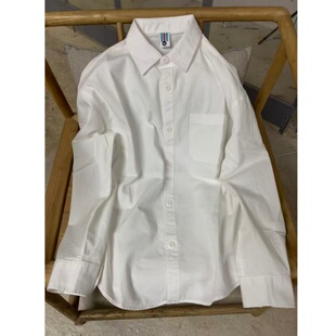 100%纯棉白色衬衫女上衣小个子2026春秋长袖衬衣宽松百搭小众外套