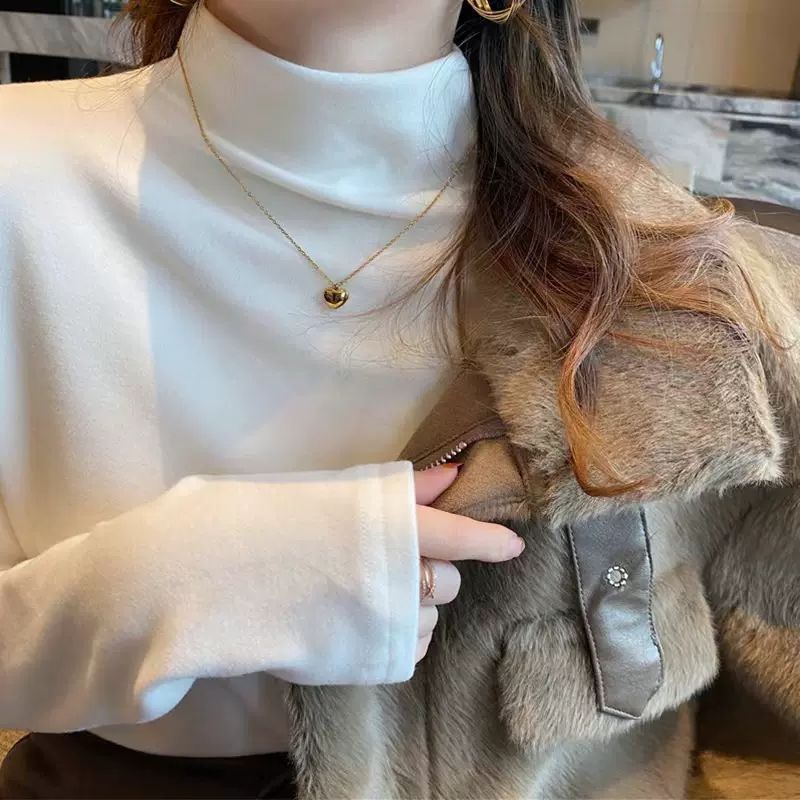 德绒秋冬季打底衫女气质软糯内搭