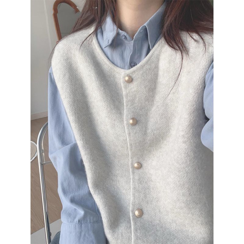 2025秋冬纯棉蓝色衬衫外套