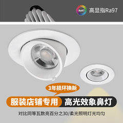 嵌入式象鼻灯可调角度天花灯店铺商用服装店女装led牛眼射灯4500k