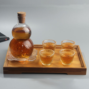日式 果酒杯 玻璃小白酒杯清酒壶葫芦款 清酒壶颜值复古风创意好看