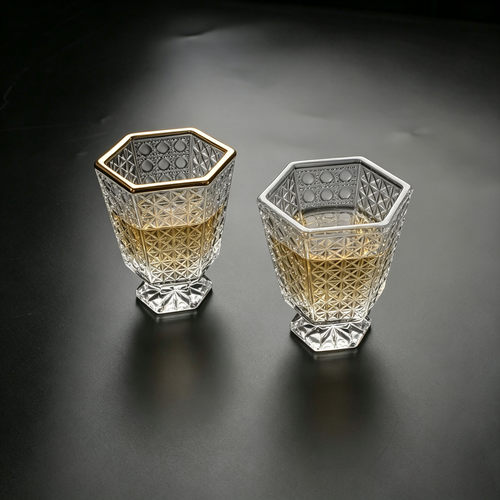 复古雕花水晶玻璃威士忌杯