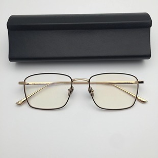 日系增永眼镜纯钛超轻金丝方形眼镜框近视可配度数金色方框眼镜架