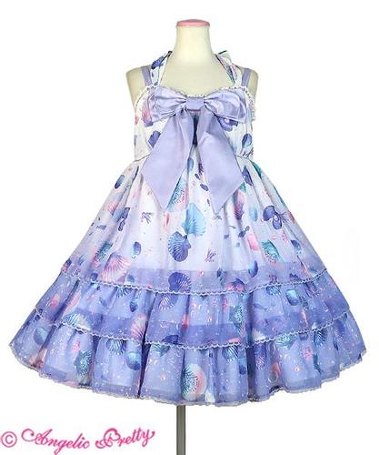 定金渐变贝壳JSK 连衣裙lolita洋装，裙子加头饰 一套