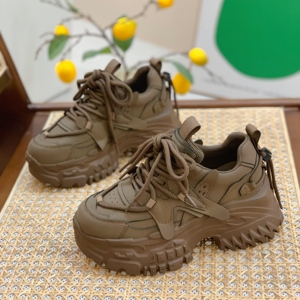 超火高级感老爹鞋女款2023秋冬新款显脚小厚底增高炸街真皮运动鞋