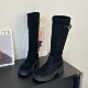 复古绒面高筒瘦瘦靴女2025新款 秋冬厚底潮酷不过膝长靴套筒骑士靴