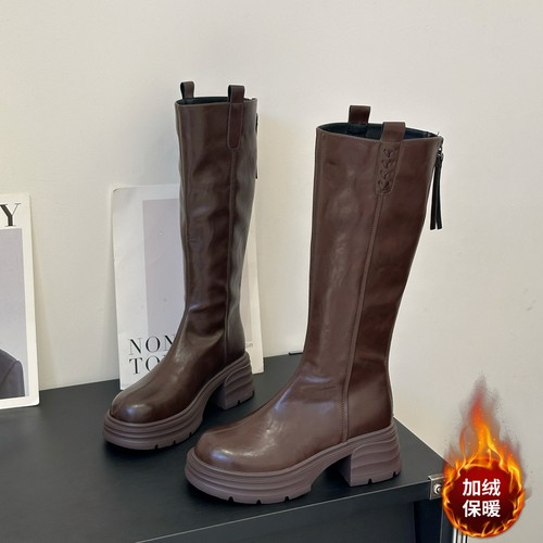 真的很能装肉肉~加绒不过膝长靴