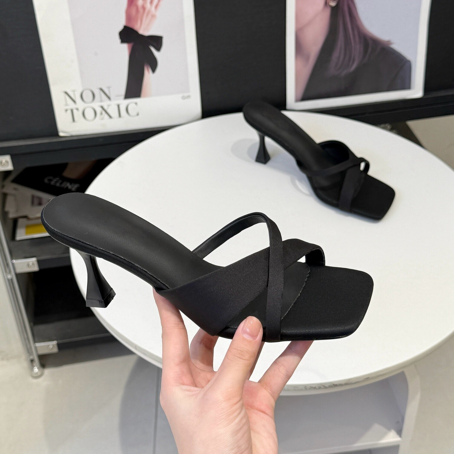 法式方头一字拖女夏外穿2026新款配裙子细跟高跟鞋性感显瘦凉拖鞋