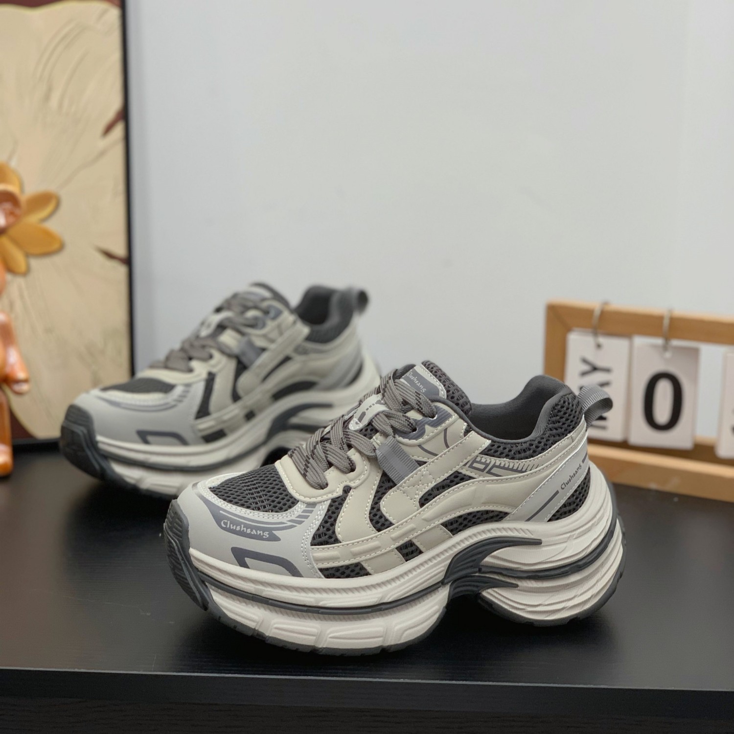 复古真皮老爹鞋女2026春季新款时尚百搭厚底增高显腿长休闲运动鞋,女鞋,老爹鞋,淘宝优惠券,粉丝福利购,淘宝优惠卷