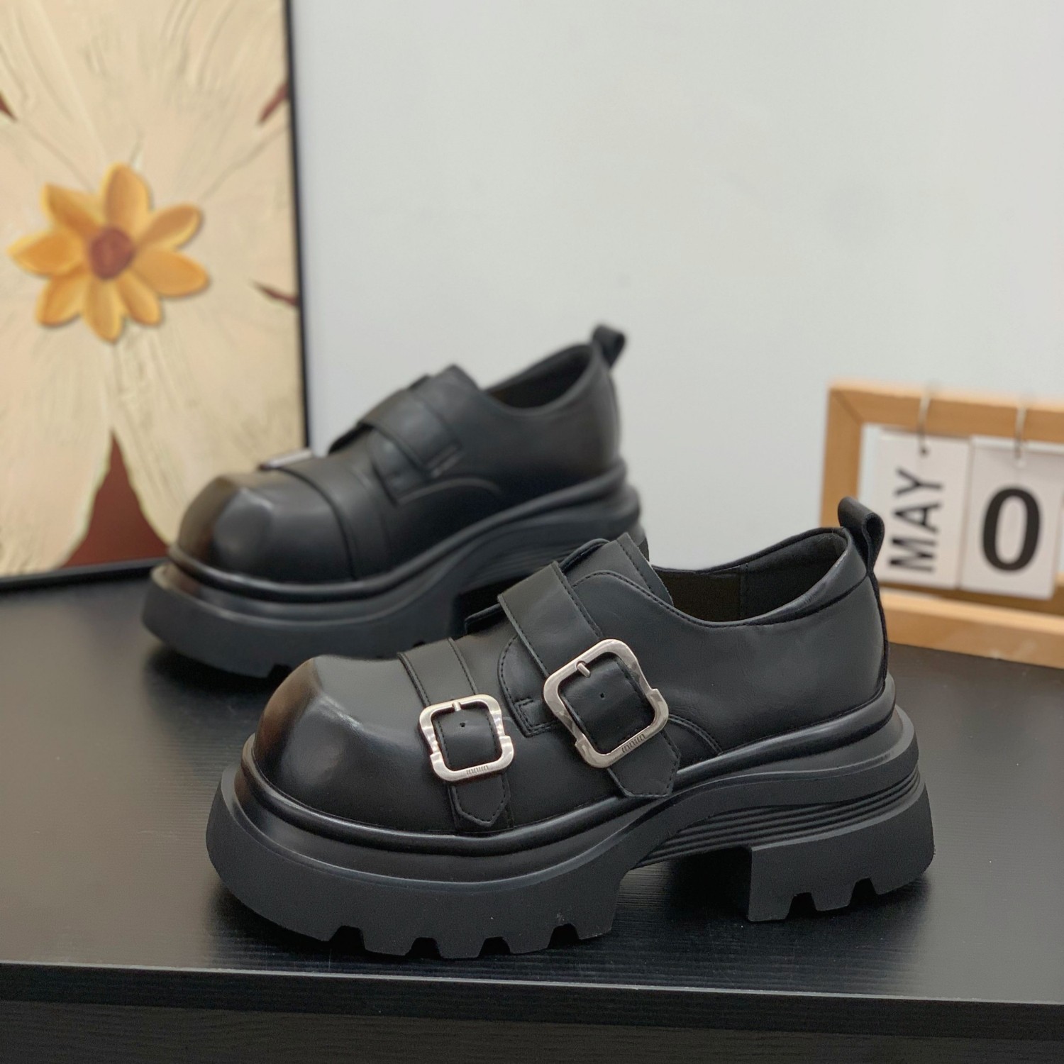 厚底6CM魔术贴大头德比鞋小个子女2026春季新款复古英伦风小皮鞋,女鞋,牛津鞋/布洛克鞋/德比鞋,淘宝优惠券,粉丝福利购,淘宝优惠卷