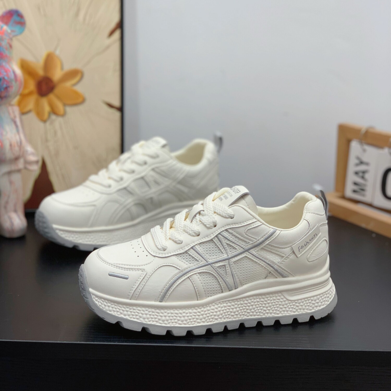 单网透气真皮阿甘鞋女2026夏季新款时尚休闲运动鞋厚底增高老爹鞋