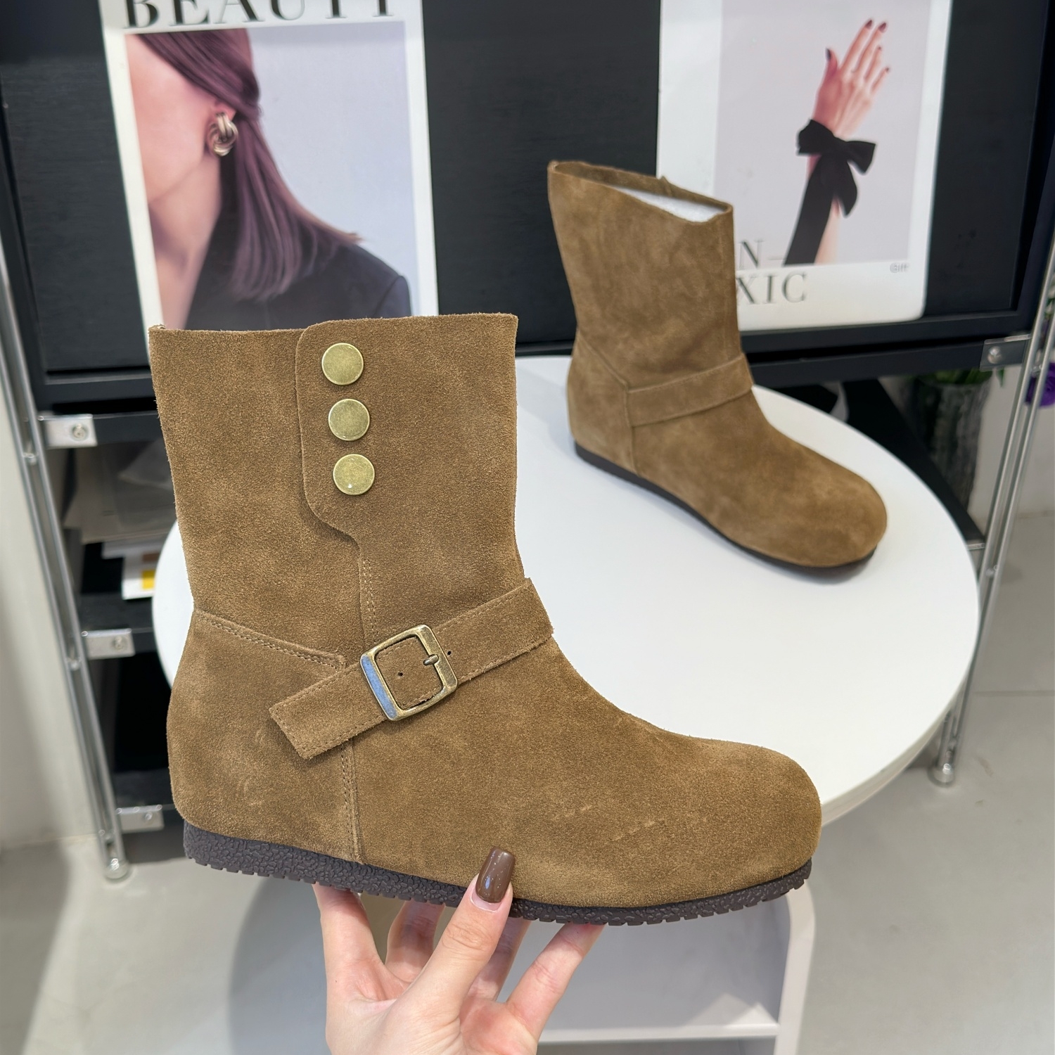 好看又显瘦秋冬战靴废土风西部靴