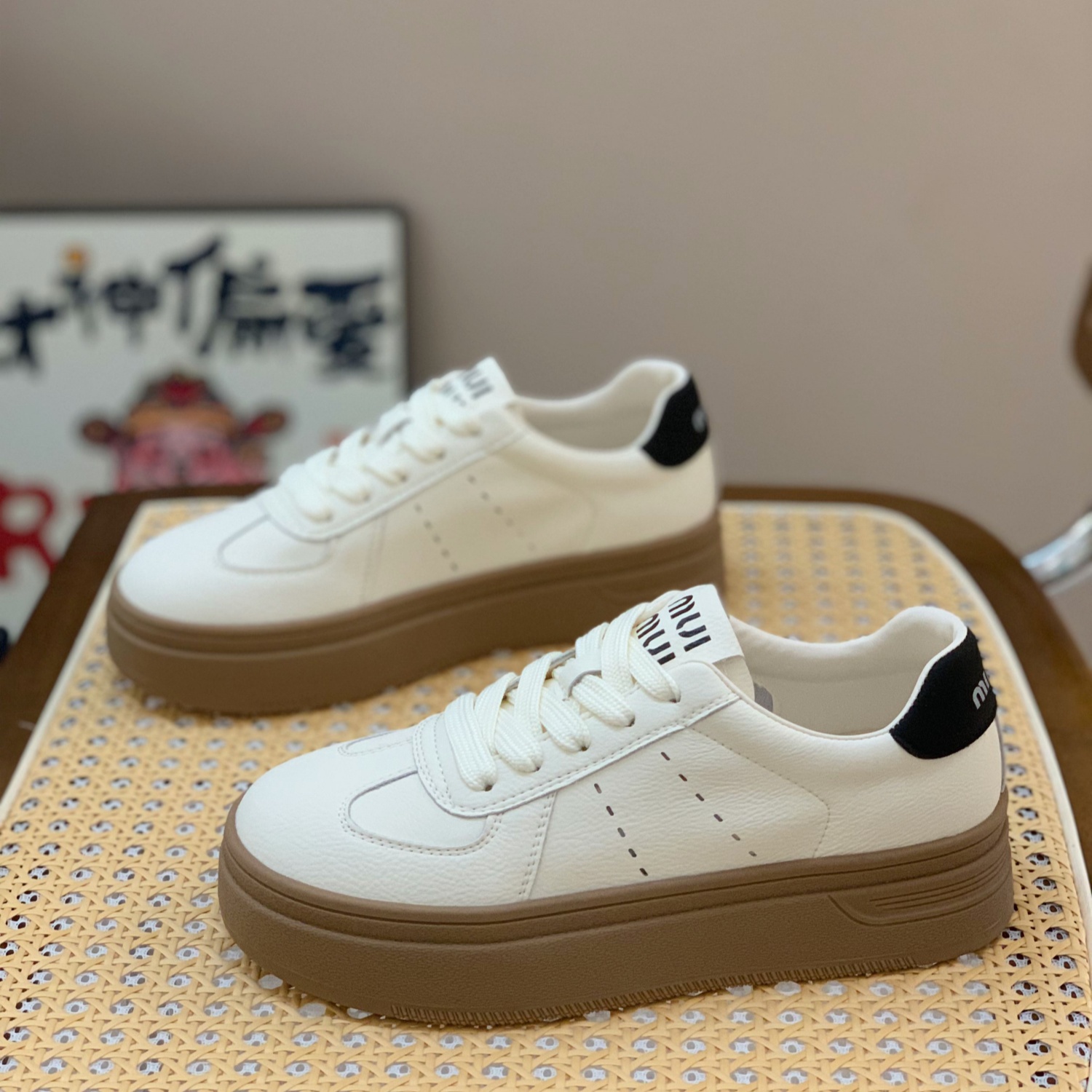 舒适拼色显脚小休闲复古德训板鞋