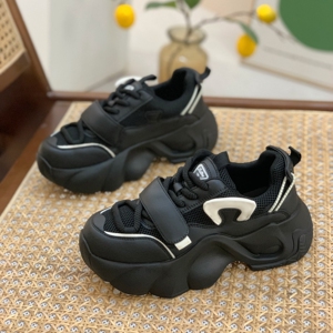 真皮老爹鞋女2023秋季新款超火复古厚底休闲鞋街拍轻便透气运动鞋