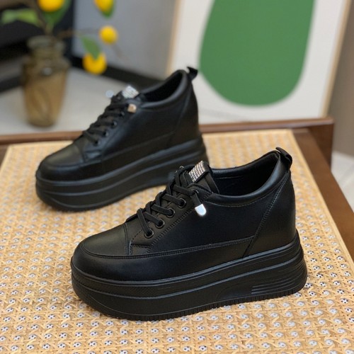 8CM小黑鞋内增高黑色松糕运动鞋