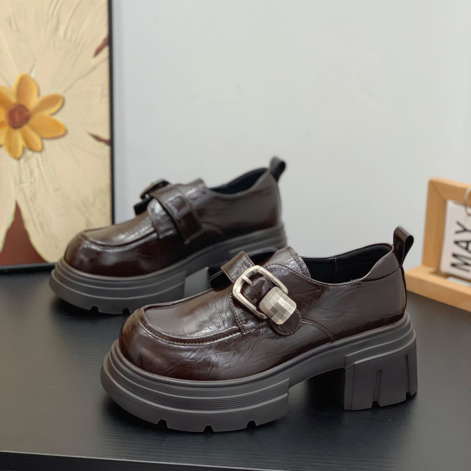 增高轻便显腿长不累脚学院风单鞋