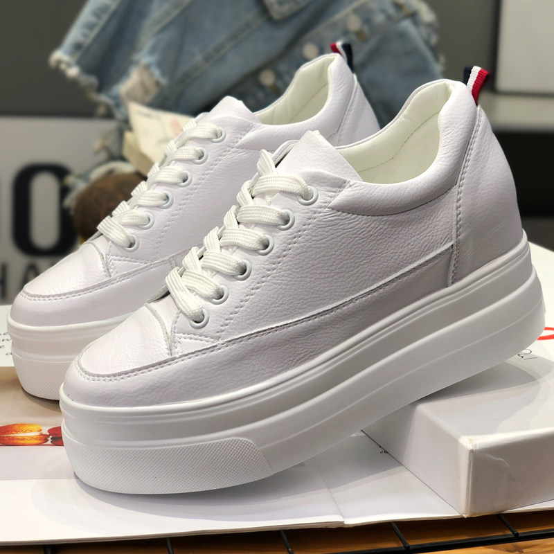 小白鞋女2026春季新款小个子7CM韩版百搭厚底内增高轻便休闲板鞋,女鞋,深口单鞋,淘宝优惠券,粉丝福利购,淘宝优惠卷