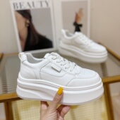 小个子6CM增高厚底小白鞋 百搭系带简约学院风板鞋 女2025秋季 新款