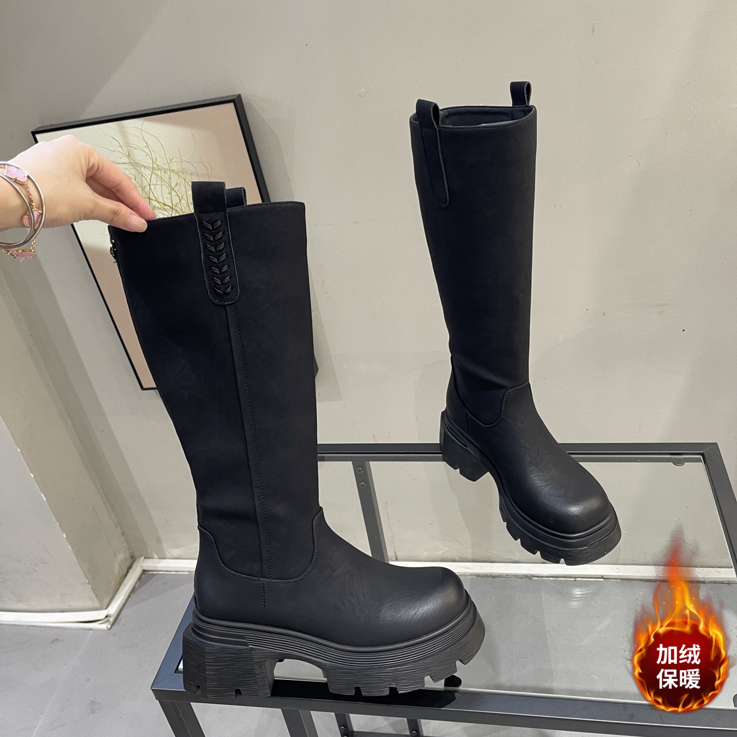 粗腿矮个子福音~做旧不过膝长靴