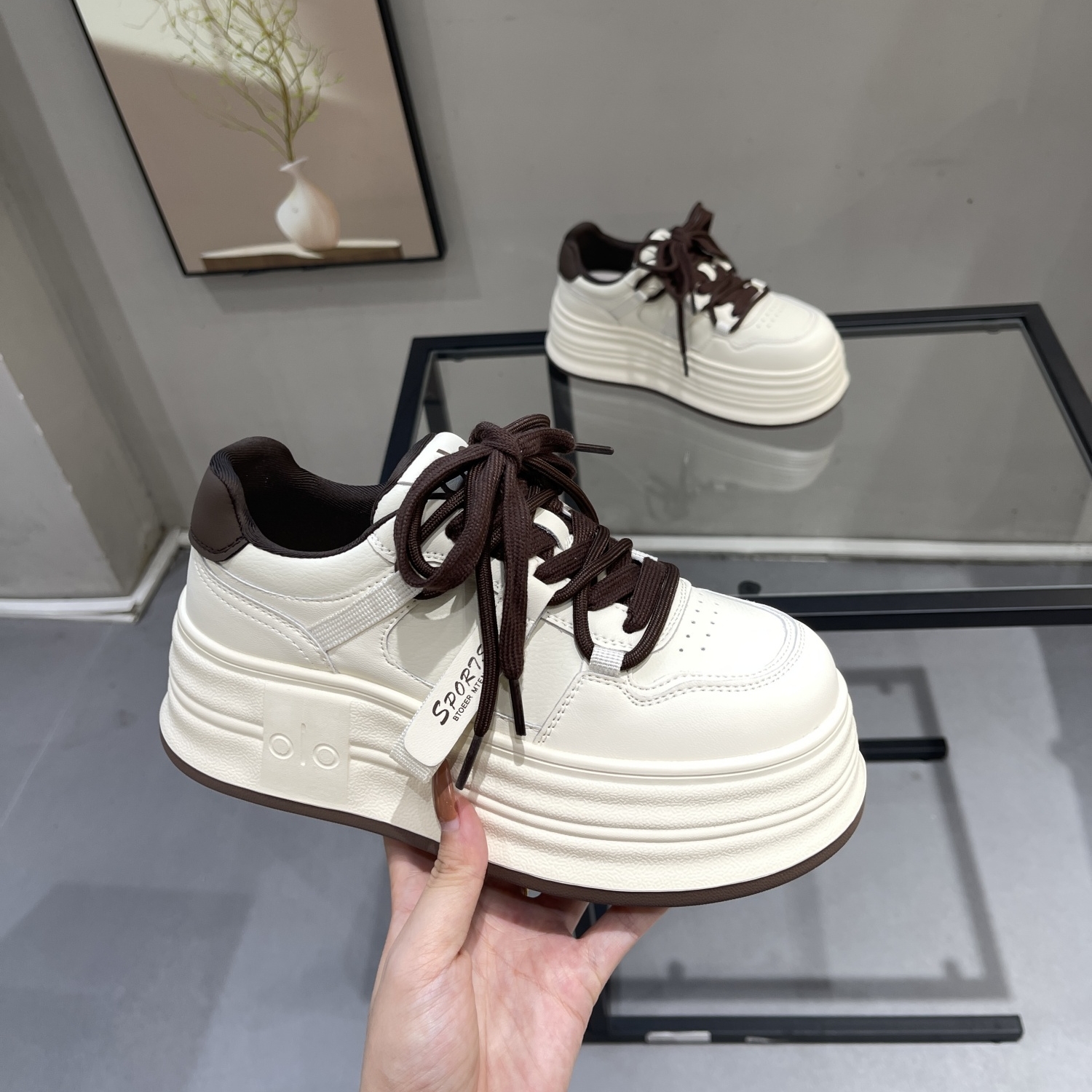 轻便不累脚复古百搭厚底熊猫板鞋