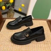 显脚小单鞋 平底软底乐福鞋 英伦风小皮鞋 黑色jk鞋 女2026年新款 春季