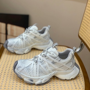 绑带炸街厚底显脚小老爹鞋 复古做旧脏脏鞋 百搭时尚 新款 女2025秋季